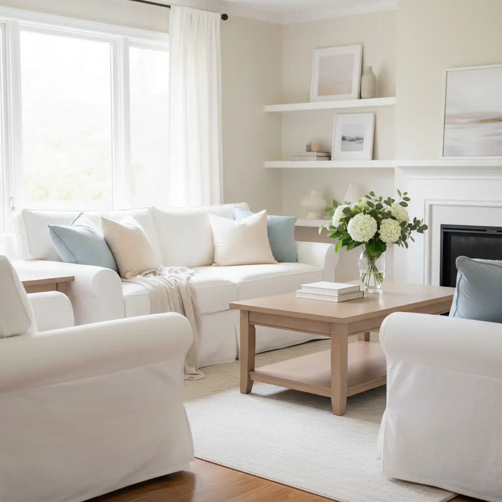 Cozy living room cleaning